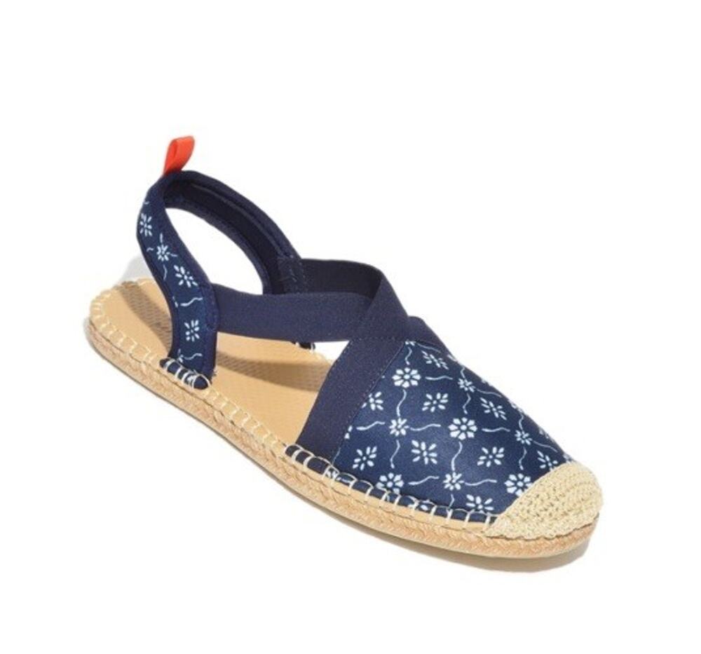Sea Star Beachwear Navy Seafarer Slingback Espadrille Flats, Size 11 M